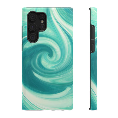 Turquoise Swirl Abstract Phone Case – MagSafe Compatible for iPhone & Samsung Galaxy