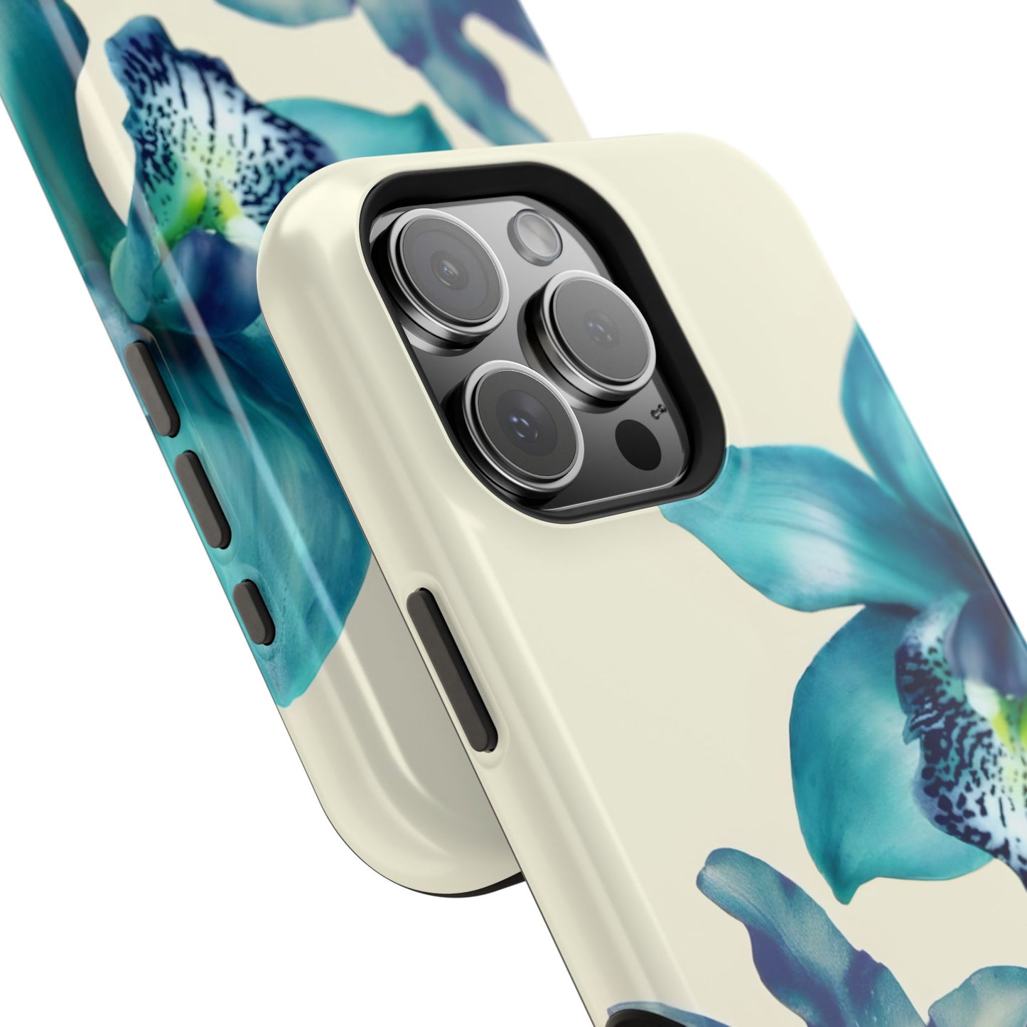Blue Orchid Floral Phone Case – MagSafe Compatible for iPhone & Samsung Galaxy