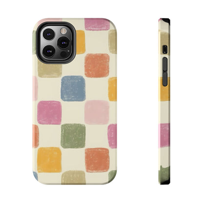 Pastel Checkered Tough Phone Case - iPhone 15-11 All Sizes