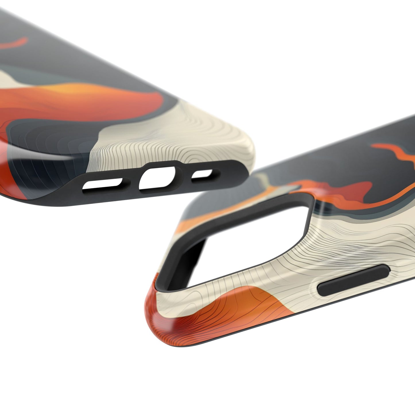 Topographical Abstract Wave Phone Case – MagSafe Compatible for iPhone & Samsung Galaxy