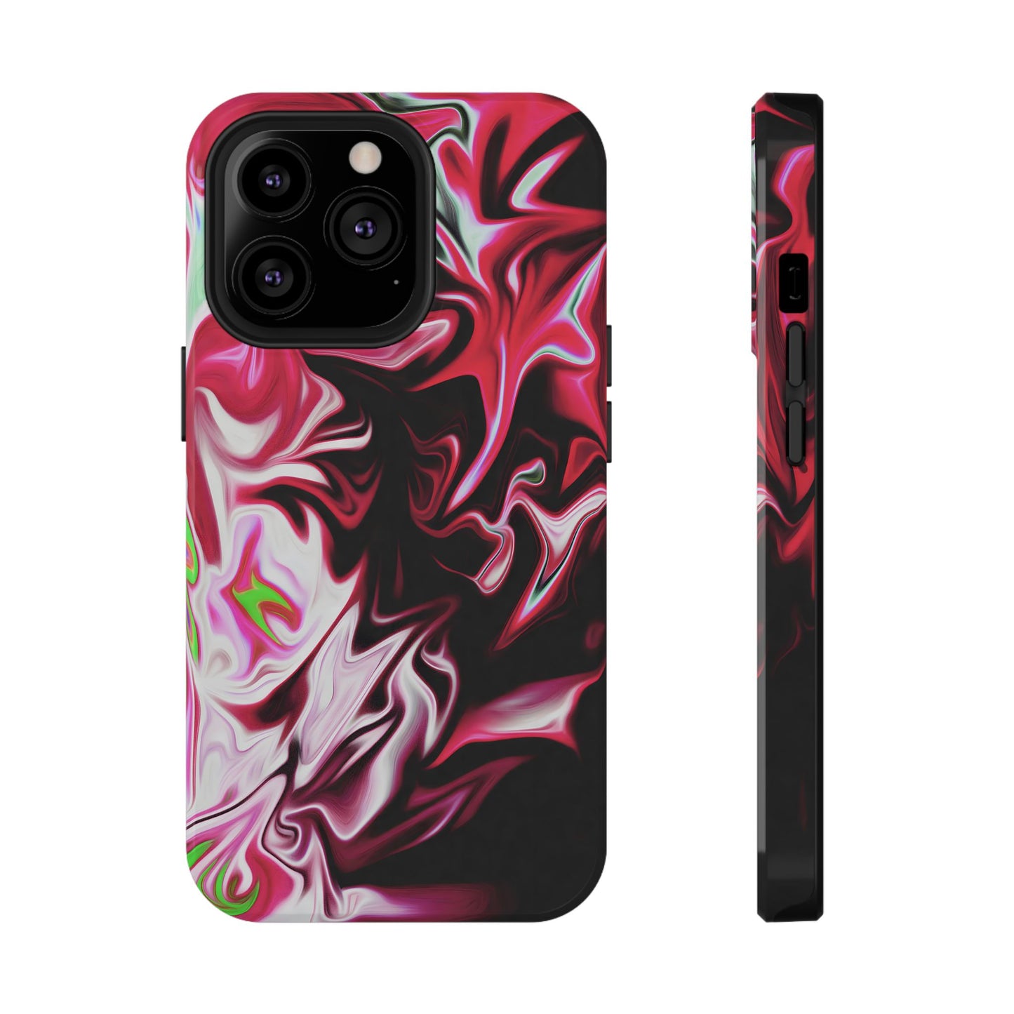 Red & Black Abstract Marble Phone Case – MagSafe Compatible for iPhone & Samsung Galaxy