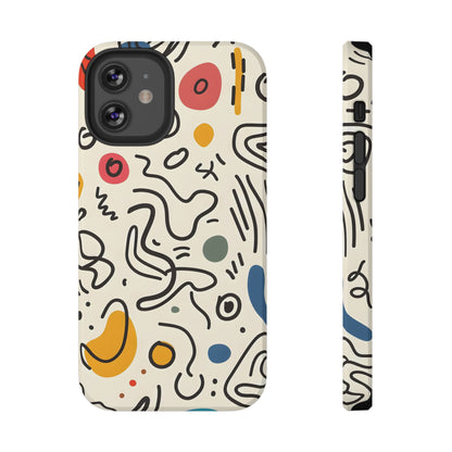 Abstract Doodle Art Phone Case – MagSafe Compatible for iPhone & Samsung Galaxy