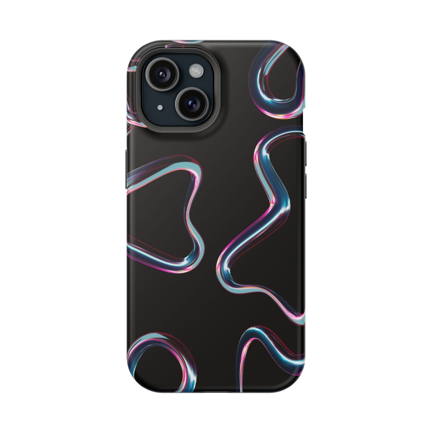Neon Wave Heartbeat Phone Case – MagSafe Compatible for iPhone & Samsung Galaxy