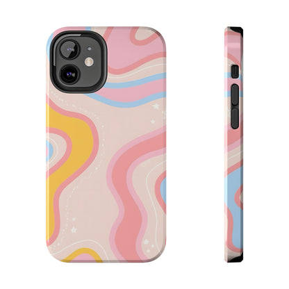 Retro Pastel Swirl iPhone Case – Stylish Design with Enhanced Protection - iPhone 11-16 MagSafe