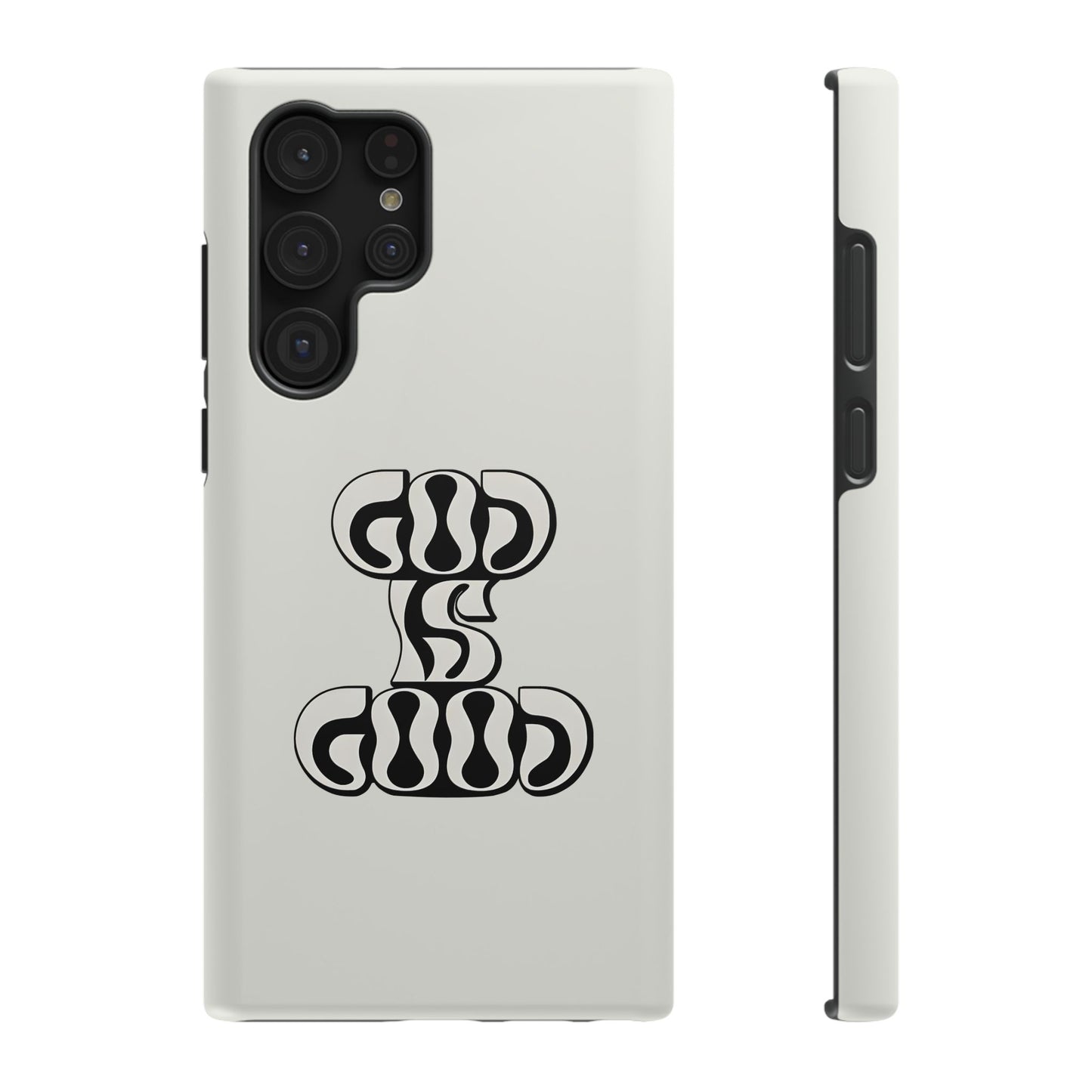 Black & White Bold "God Is Good" Phone Case – MagSafe Compatible for iPhone & Samsung Galaxy