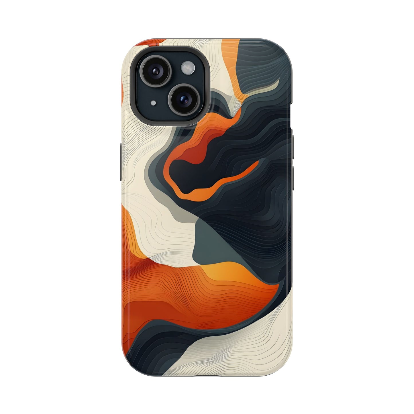 Topographical Abstract Wave Phone Case – MagSafe Compatible for iPhone & Samsung Galaxy