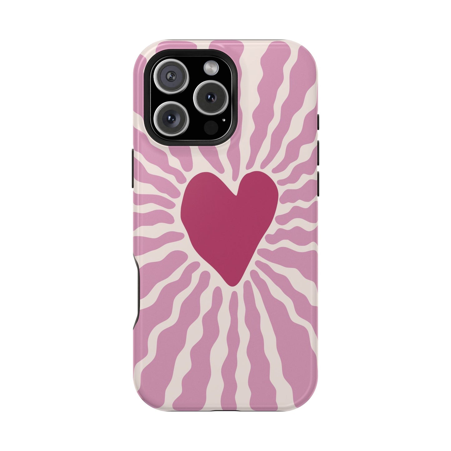 Retro Radiant Heart Phone Case – MagSafe Compatible for iPhone & Samsung Galaxy