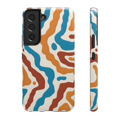 Abstract Retro Wave Phone Case – MagSafe Compatible for iPhone & Samsung Galaxy