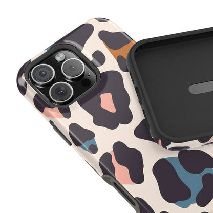 Modern Pastel Leopard Print Phone Case – MagSafe Compatible for iPhone & Samsung Galaxy