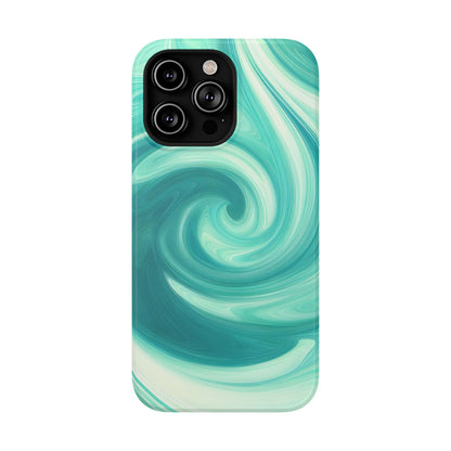 Turquoise Swirl Abstract Phone Case – MagSafe Compatible for iPhone & Samsung Galaxy