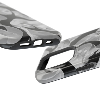 Abstract Monochrome Swirl Phone Case – MagSafe Compatible for iPhone & Samsung Galaxy