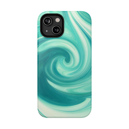 Turquoise Swirl Abstract Phone Case – MagSafe Compatible for iPhone & Samsung Galaxy