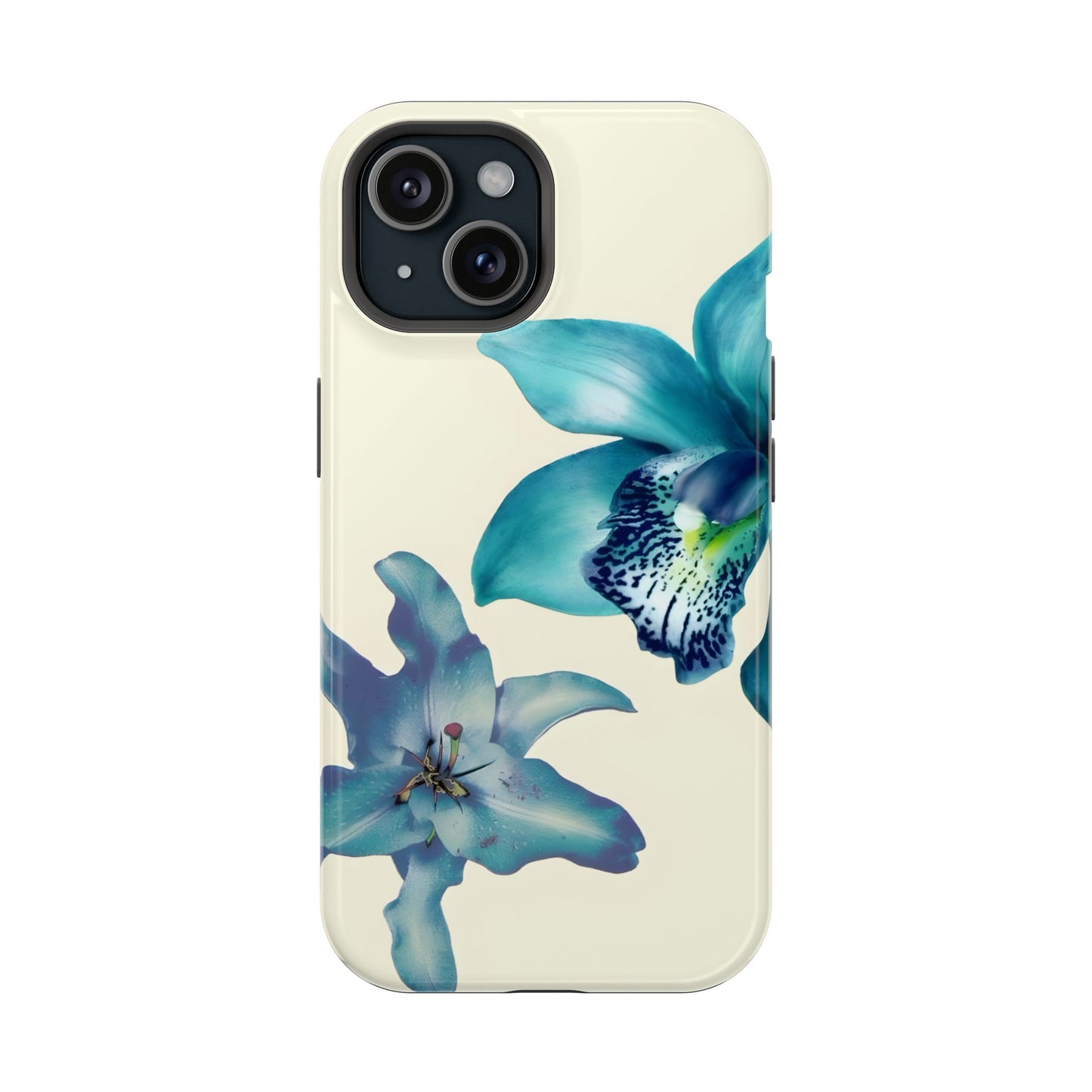 Blue Orchid Floral Phone Case – MagSafe Compatible for iPhone & Samsung Galaxy
