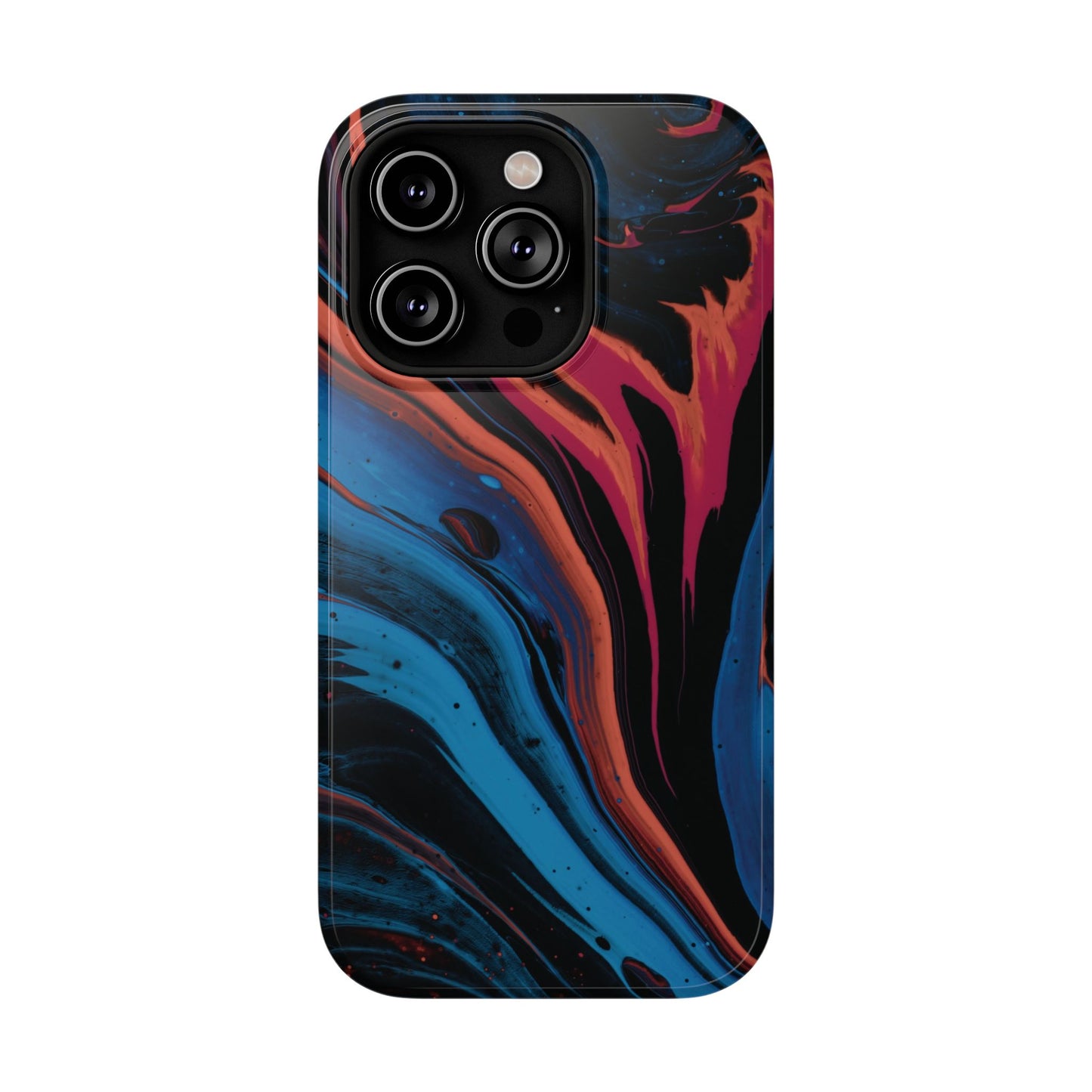 Crimson & Cobalt Fusion Marble Phone Case – MagSafe Compatible for iPhone & Samsung Galaxy