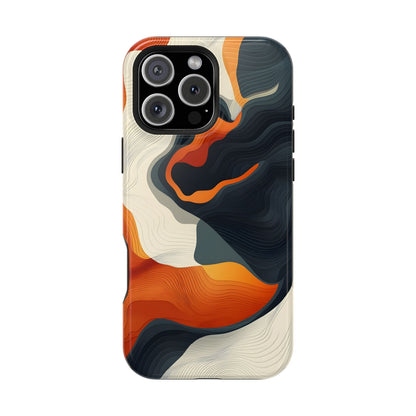 Topographical Abstract Wave Phone Case – MagSafe Compatible for iPhone & Samsung Galaxy