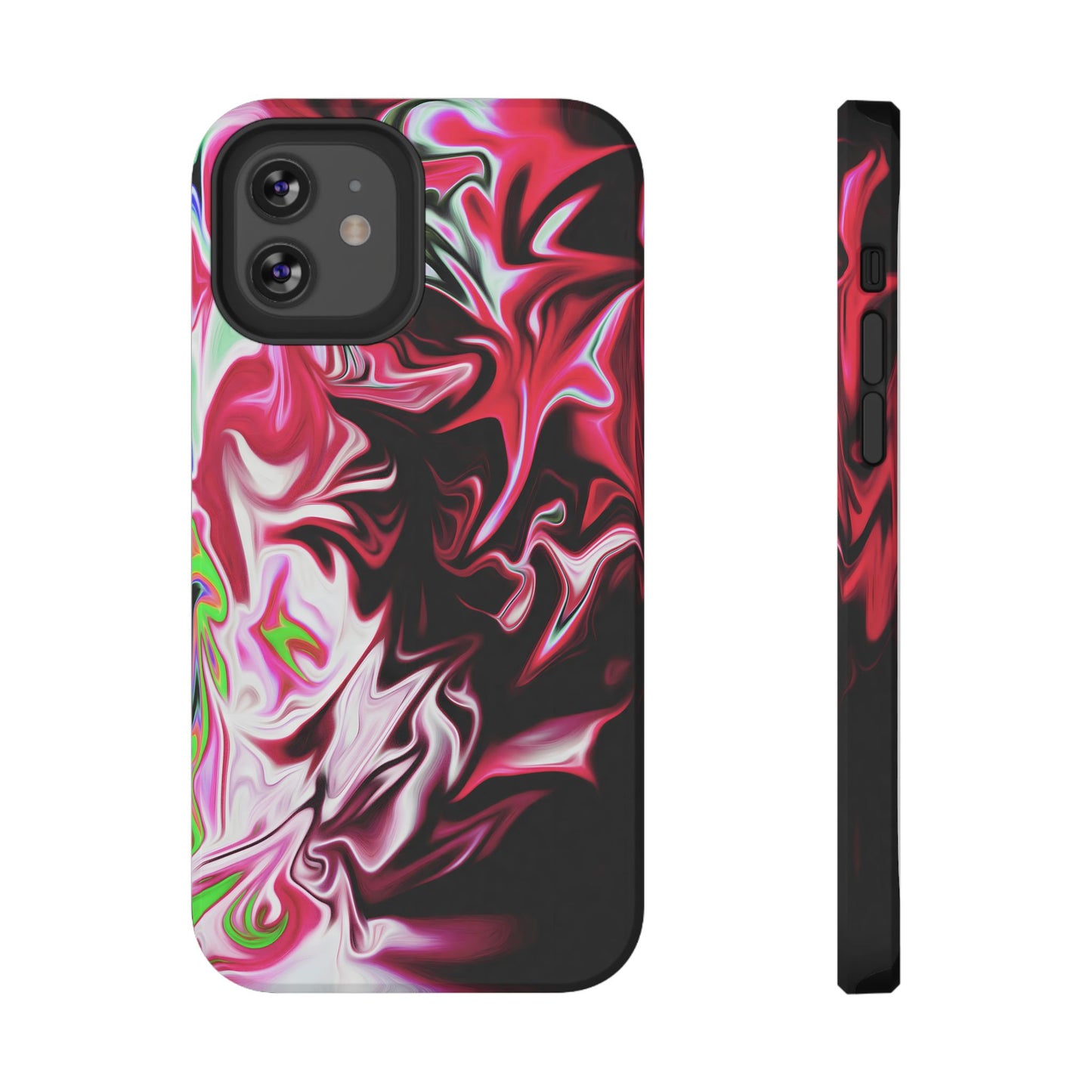 Red & Black Abstract Marble Phone Case – MagSafe Compatible for iPhone & Samsung Galaxy