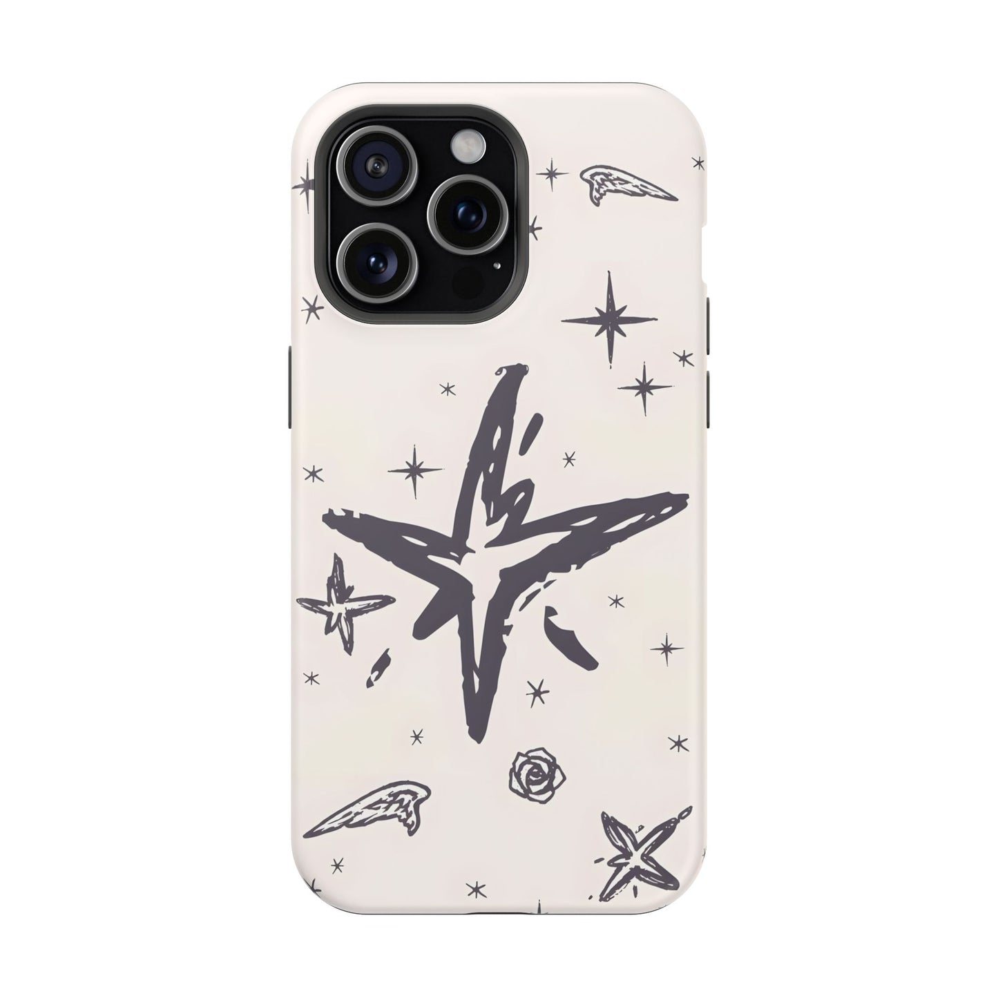 Sketch Star Doodle Phone Case – MagSafe Compatible for iPhone & Samsung Galaxy