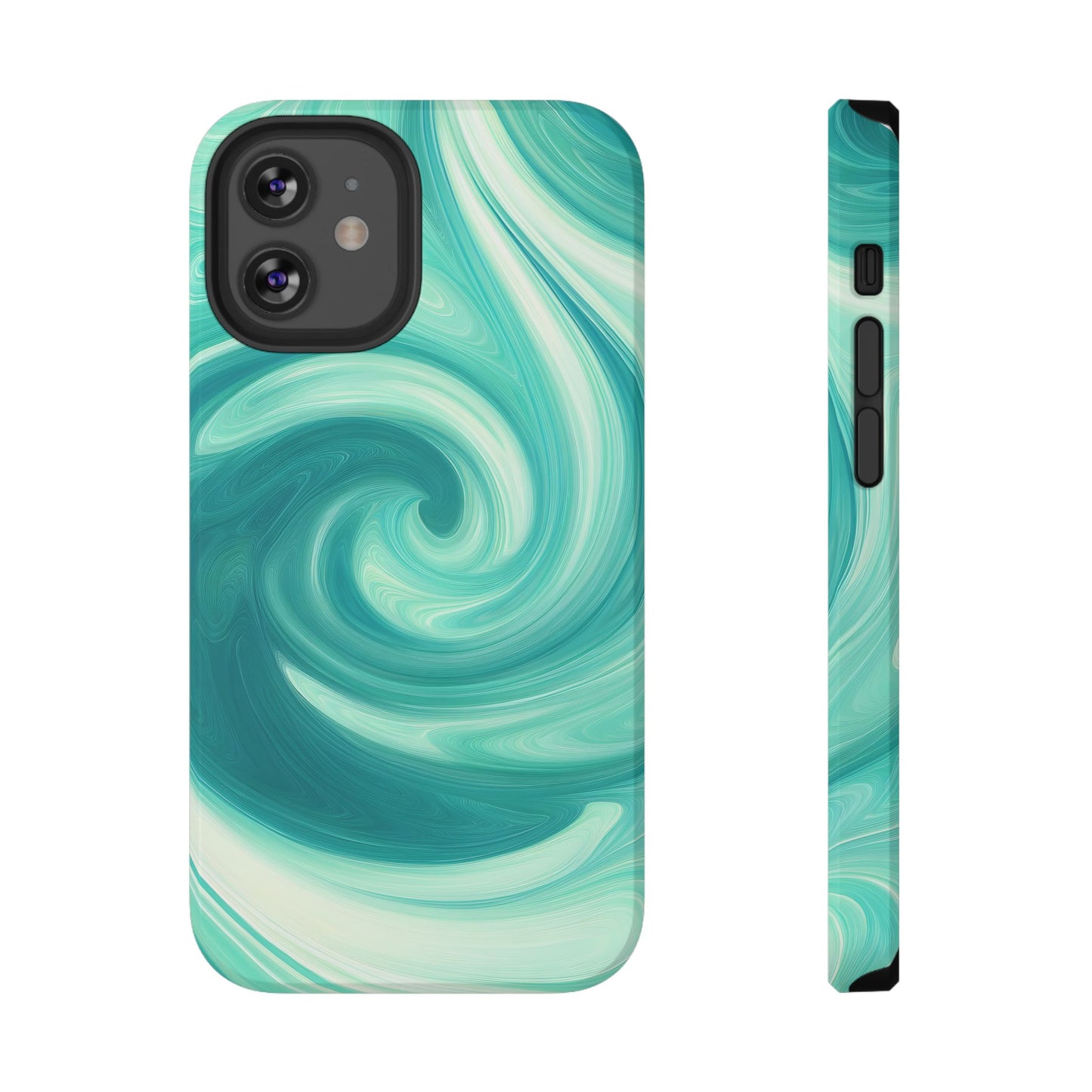 Turquoise Swirl Abstract Phone Case – MagSafe Compatible for iPhone & Samsung Galaxy