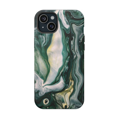 Mystic Forest Marble Swirl Phone Case – MagSafe Compatible for iPhone & Samsung Galaxy