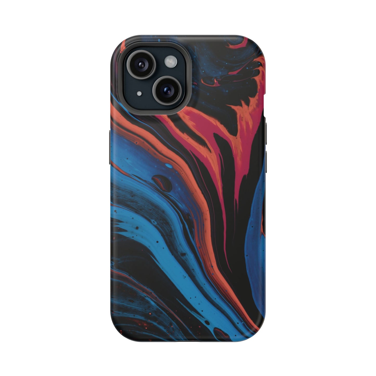 Crimson & Cobalt Fusion Marble Phone Case – MagSafe Compatible for iPhone & Samsung Galaxy