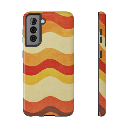 Retro Sunset Waves Phone Case – MagSafe Compatible for iPhone & Samsung Galaxy