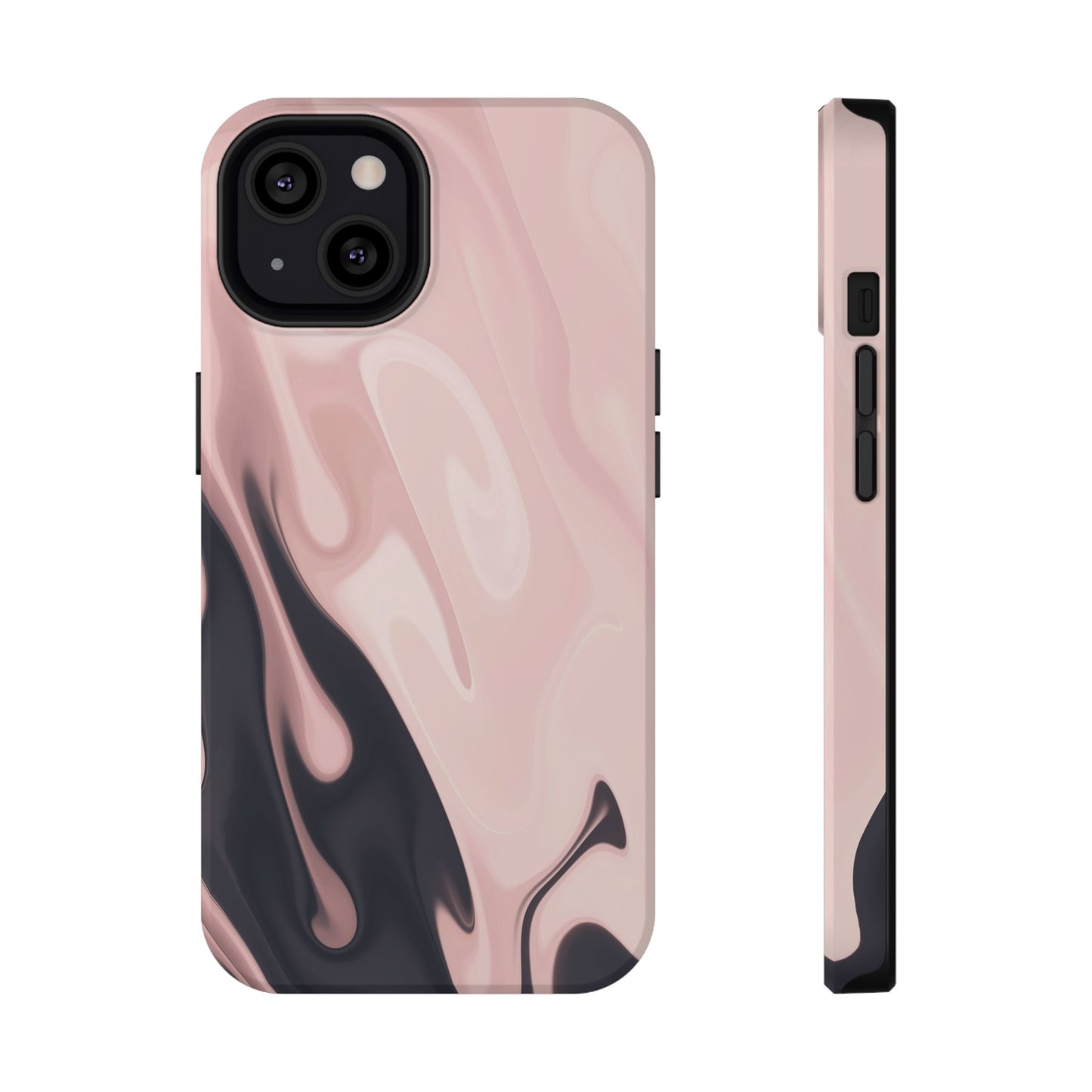 Blush Noir Ink Flow Phone Case – MagSafe Compatible for iPhone & Samsung Galaxy