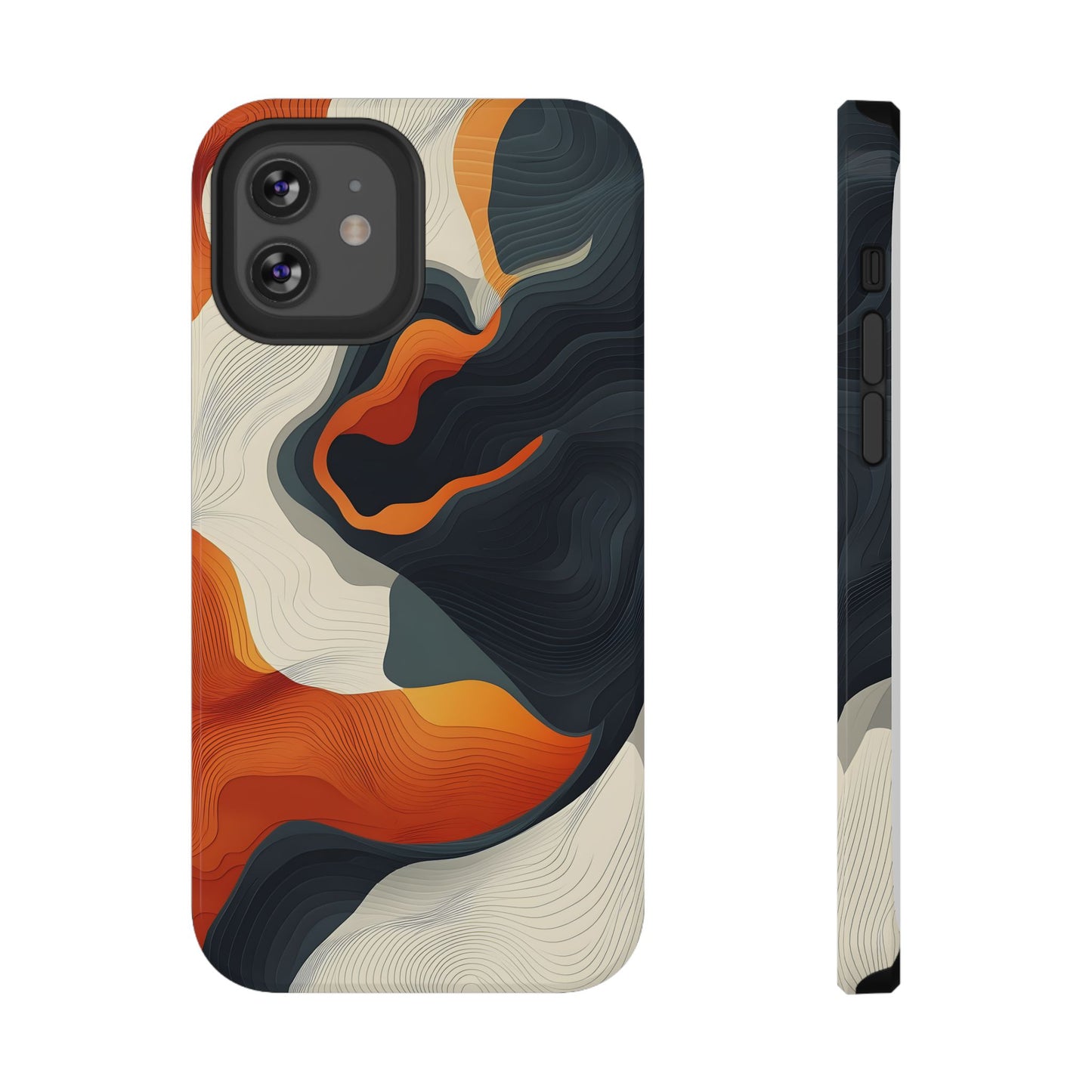 Topographical Abstract Wave Phone Case – MagSafe Compatible for iPhone & Samsung Galaxy
