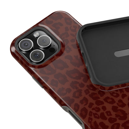 Cocoa Leopard Print Phone Case – MagSafe Compatible for iPhone & Samsung Galaxy
