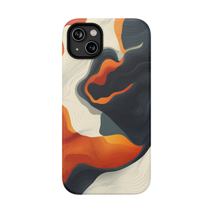 Topographical Abstract Wave Phone Case – MagSafe Compatible for iPhone & Samsung Galaxy