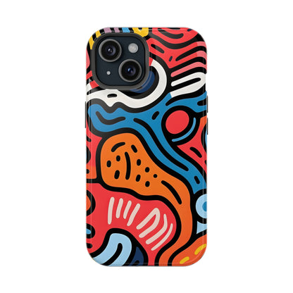 Bold Abstract Doodle Phone Case – MagSafe Compatible for iPhone & Samsung Galaxy