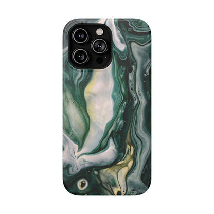Mystic Forest Marble Swirl Phone Case – MagSafe Compatible for iPhone & Samsung Galaxy