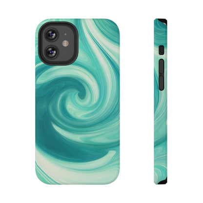 Turquoise Swirl Abstract Phone Case – MagSafe Compatible for iPhone & Samsung Galaxy