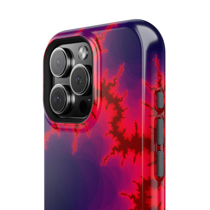 Neon Fractal Lightning Phone Case – MagSafe Compatible for iPhone & Samsung Galaxy