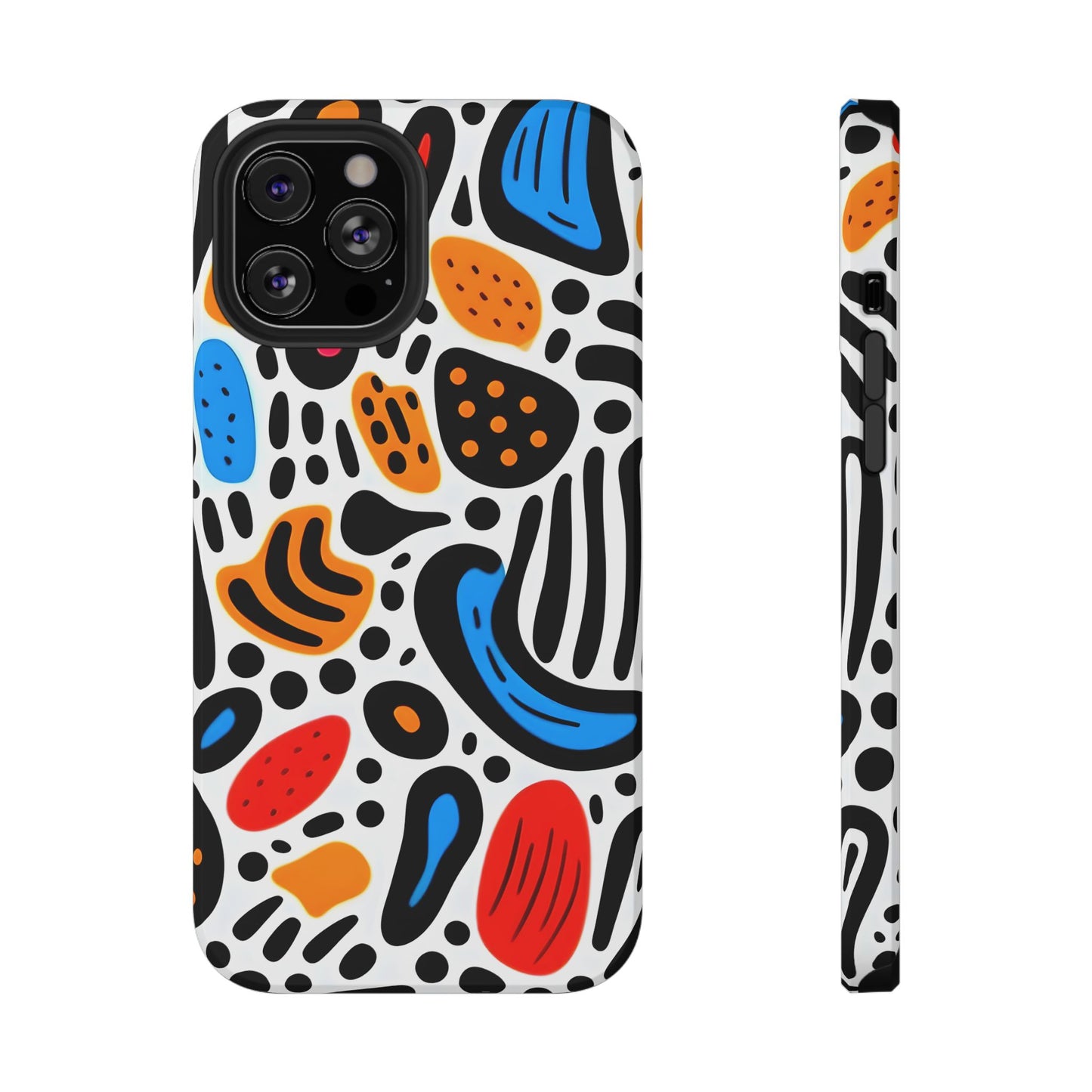 Colorful Abstract Doodle Phone Case – MagSafe Compatible for iPhone & Samsung Galaxy