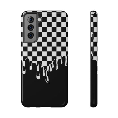 Dripping Checkerboard Phone Case – MagSafe Compatible for iPhone & Samsung Galaxy