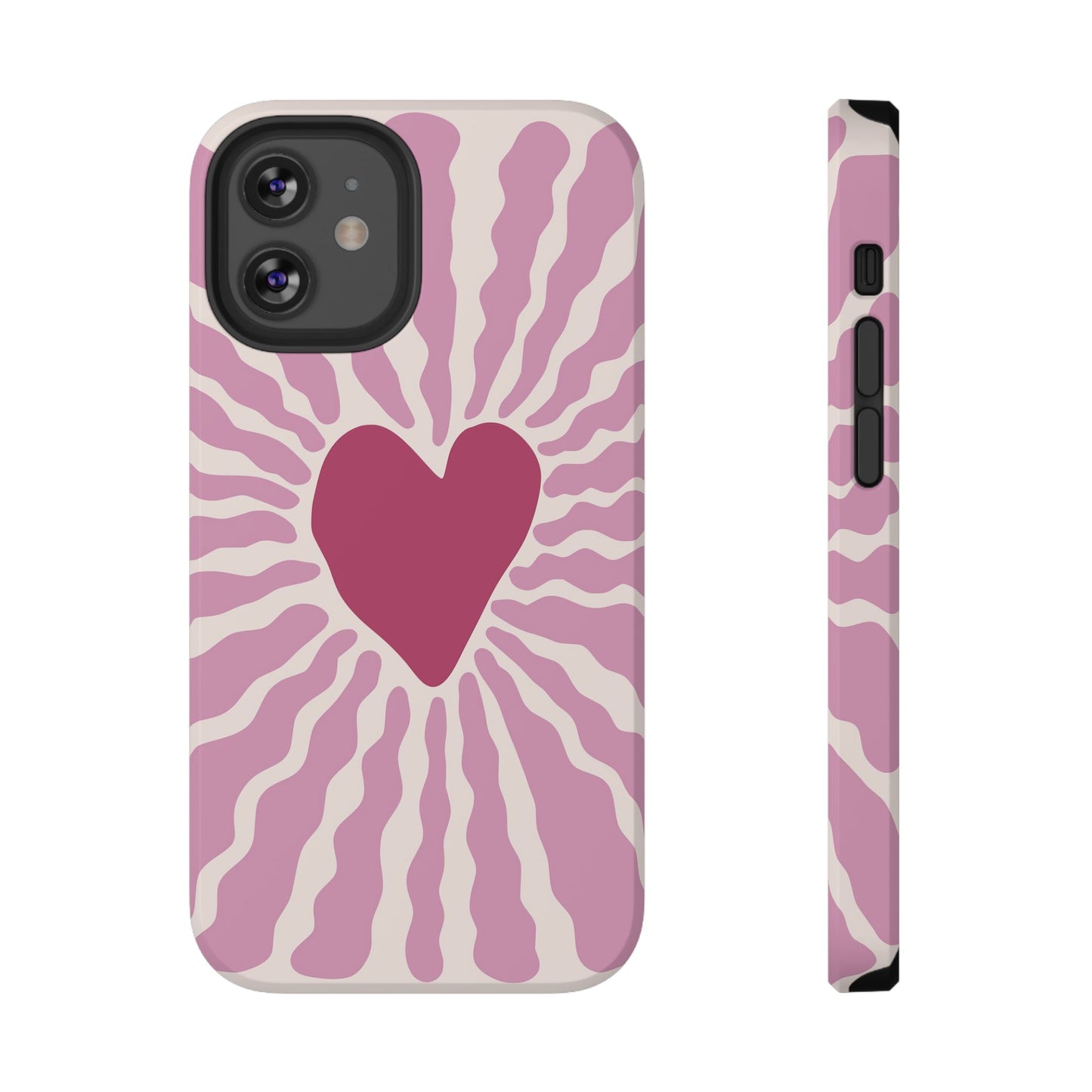 Retro Radiant Heart Phone Case – MagSafe Compatible for iPhone & Samsung Galaxy