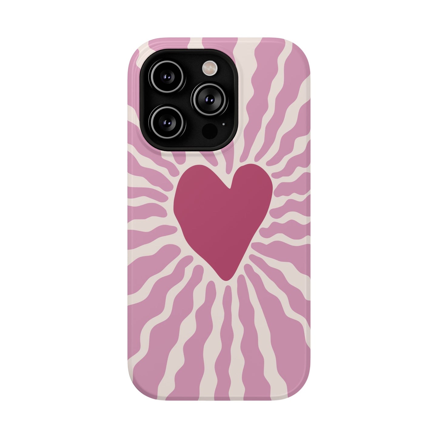 Retro Radiant Heart Phone Case – MagSafe Compatible for iPhone & Samsung Galaxy