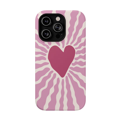 Retro Radiant Heart Phone Case – MagSafe Compatible for iPhone & Samsung Galaxy