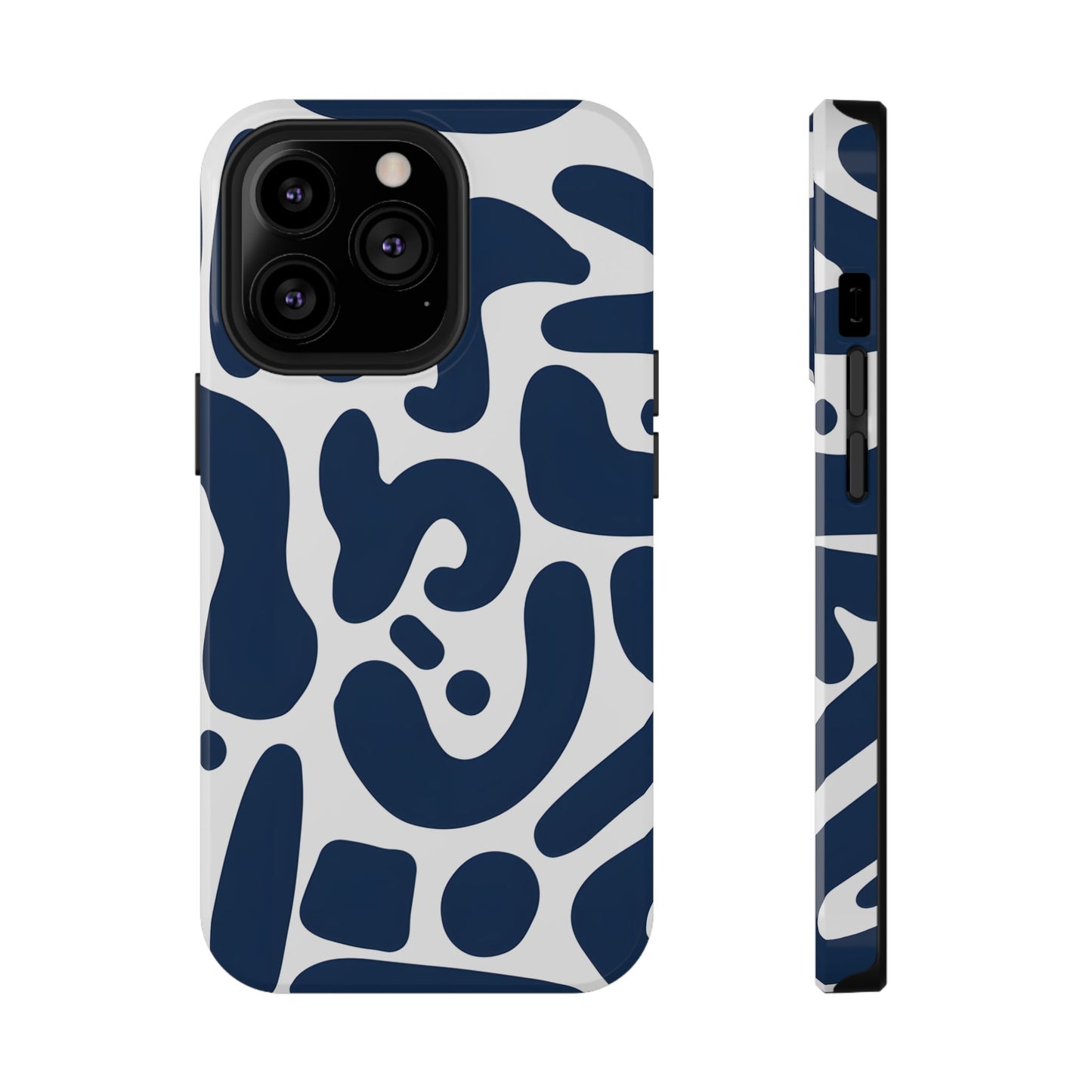 Midnight Morph Abstract Navy Pattern Phone Case – MagSafe Compatible for iPhone & Samsung Galaxy