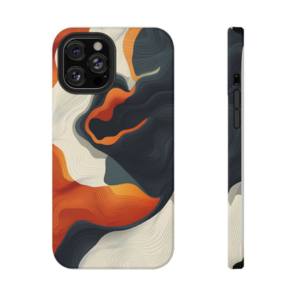 Topographical Abstract Wave Phone Case – MagSafe Compatible for iPhone & Samsung Galaxy