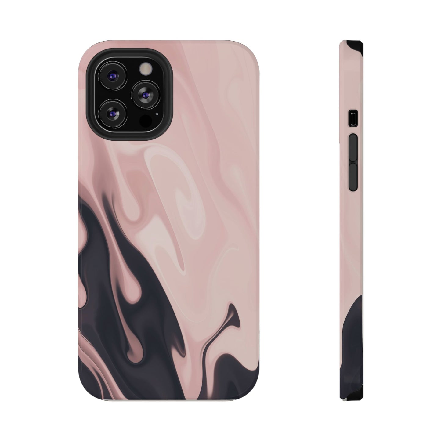 Blush Noir Ink Flow Phone Case – MagSafe Compatible for iPhone & Samsung Galaxy