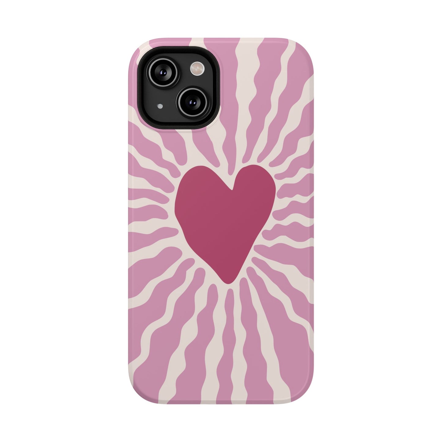 Retro Radiant Heart Phone Case – MagSafe Compatible for iPhone & Samsung Galaxy