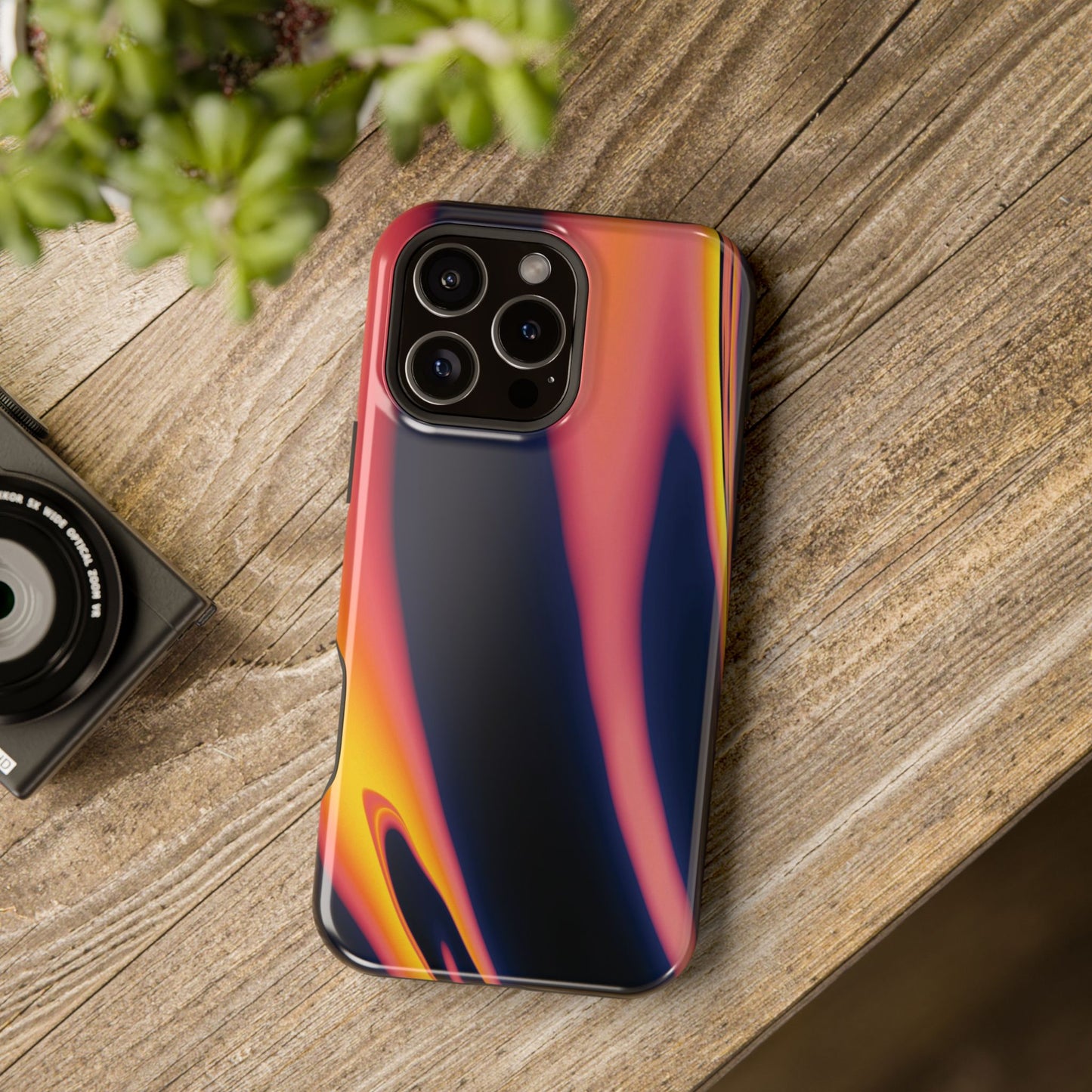 Neon Sunset Flame Phone Case – MagSafe Compatible for iPhone & Samsung Galaxy