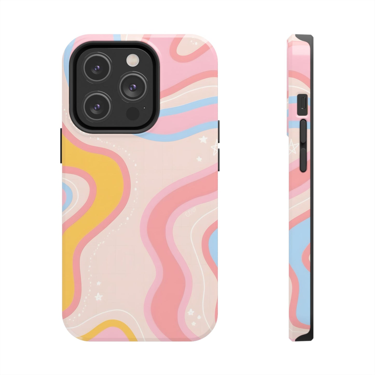 Retro Pastel Swirl iPhone Case – Stylish Design with Enhanced Protection - iPhone 11-16 MagSafe