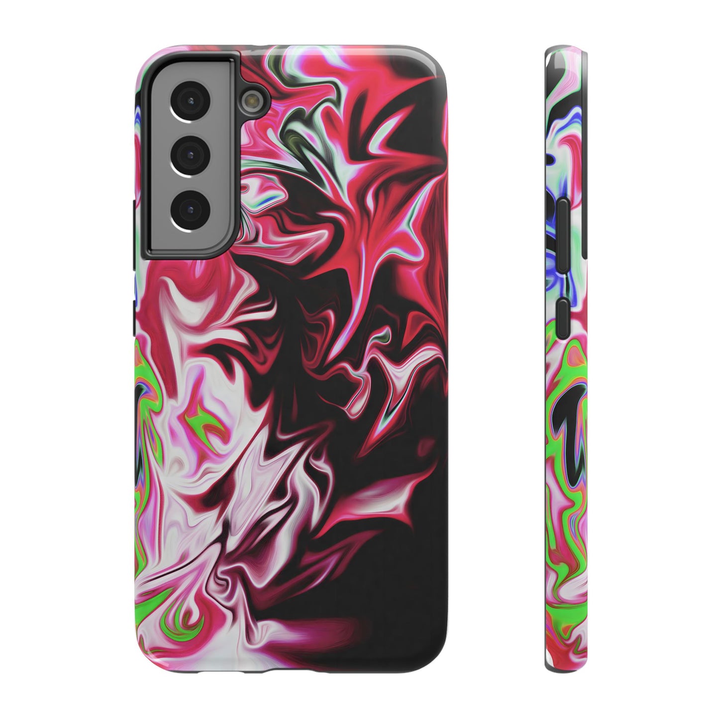 Red & Black Abstract Marble Phone Case – MagSafe Compatible for iPhone & Samsung Galaxy