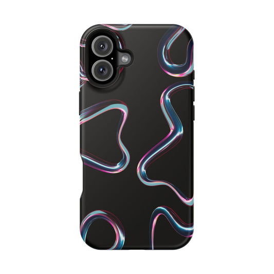 Neon Wave Heartbeat Phone Case – MagSafe Compatible for iPhone & Samsung Galaxy