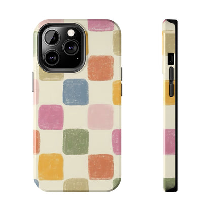 Pastel Checkered Tough Phone Case - iPhone 15-11 All Sizes