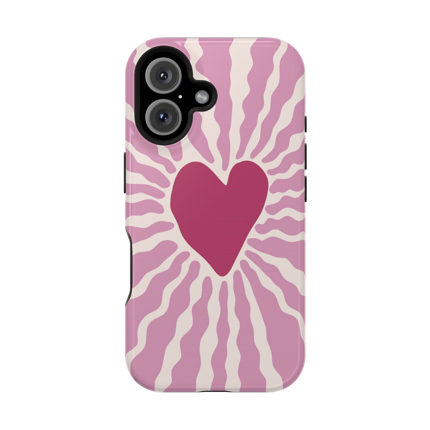 Retro Radiant Heart Phone Case – MagSafe Compatible for iPhone & Samsung Galaxy