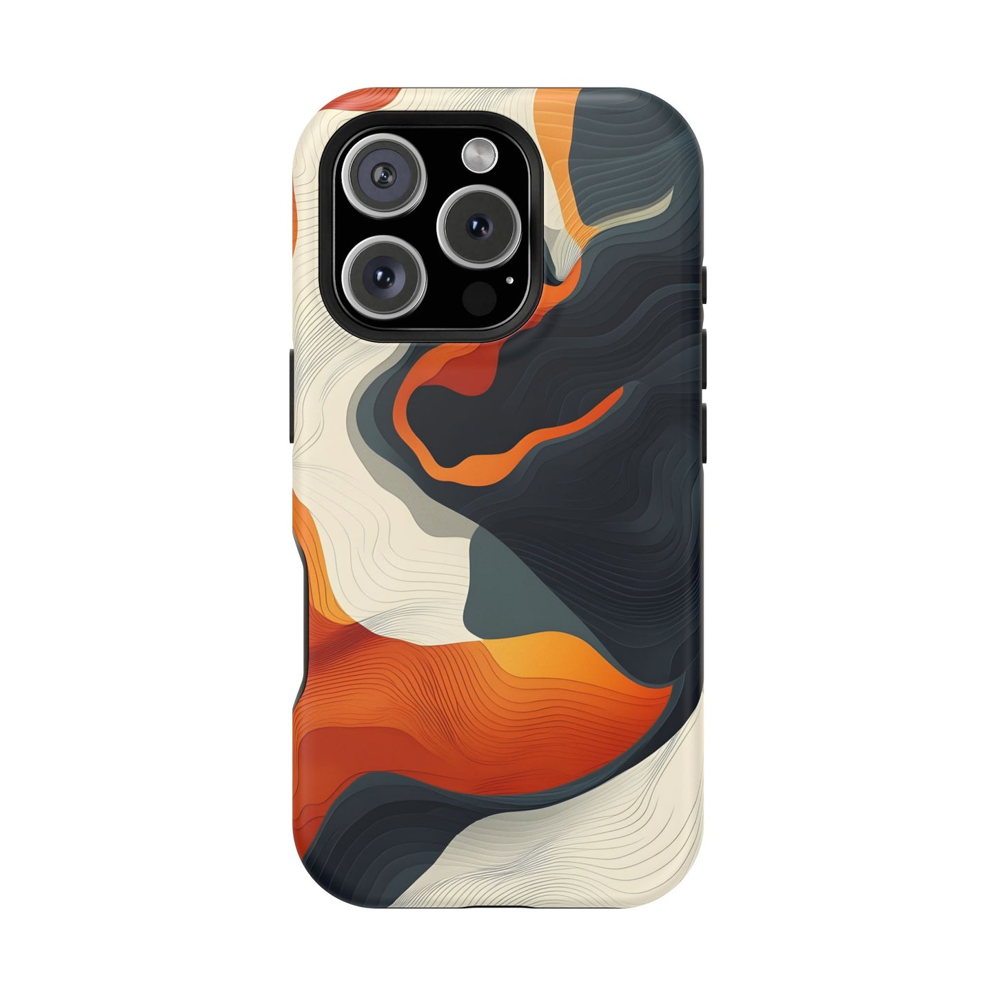 Topographical Abstract Wave Phone Case – MagSafe Compatible for iPhone & Samsung Galaxy