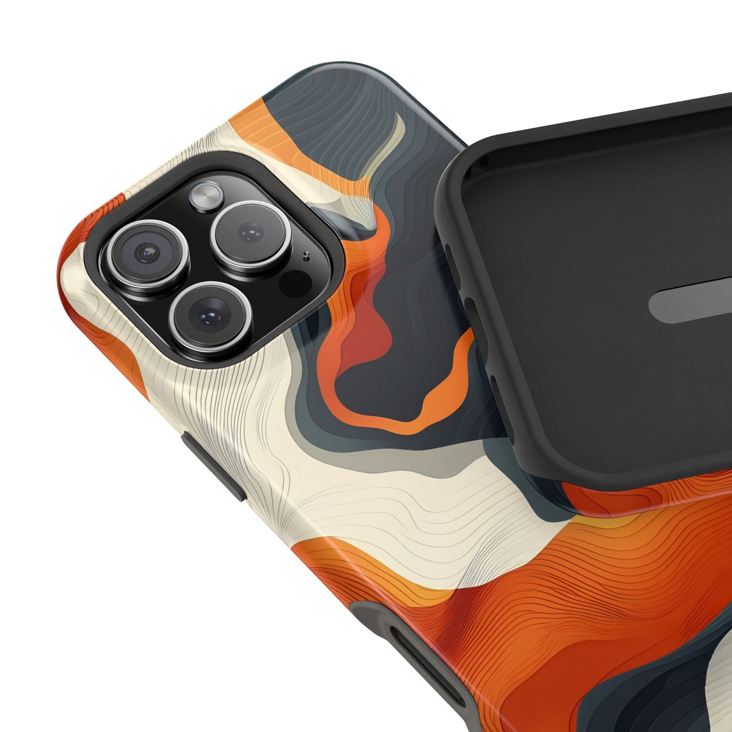 Topographical Abstract Wave Phone Case – MagSafe Compatible for iPhone & Samsung Galaxy